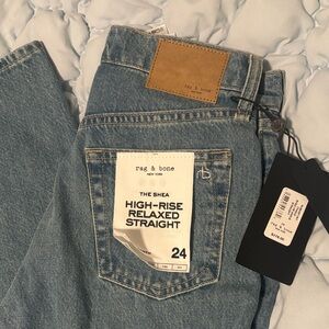 Rag & Bone The Shea High-Rise Jeans in Blue Denim